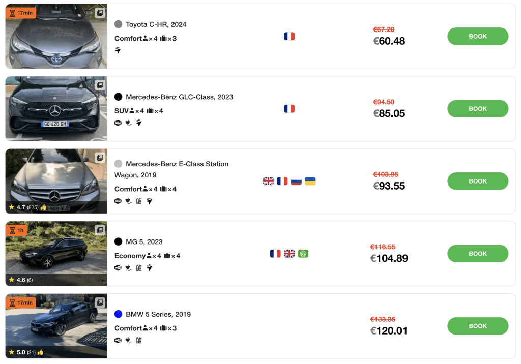 gettransfer selecție de oferte multiple