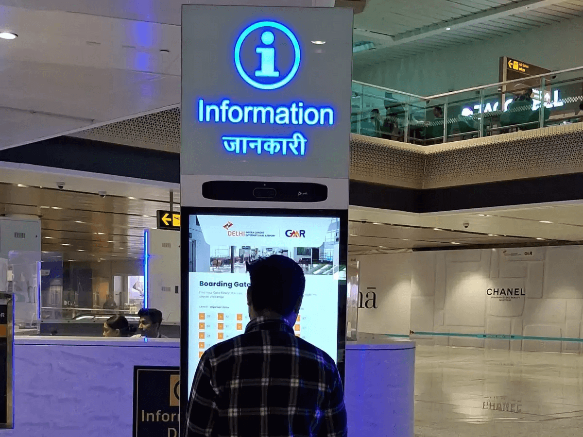 Discover the New Virtual Information Display Kiosks at Delhi Airport's Terminals