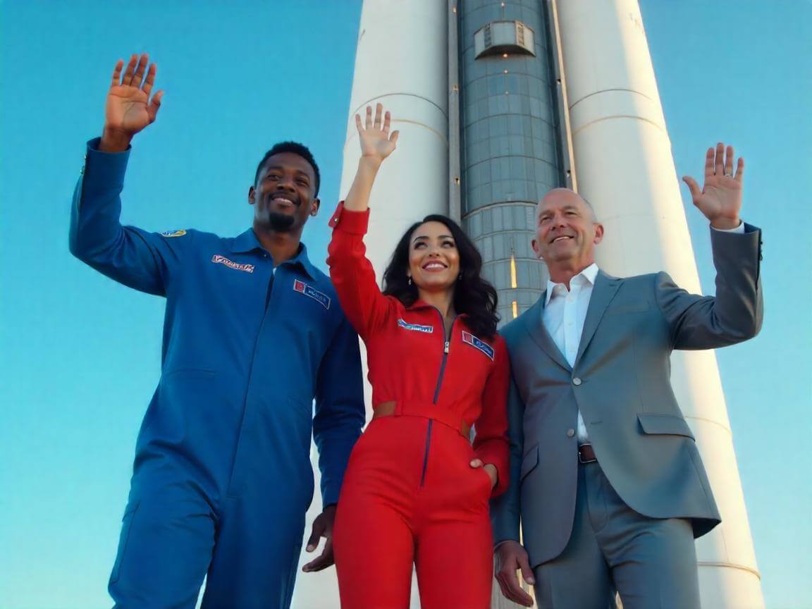 Blue Origin's Space Tourism Launch Featuring Notable Figures