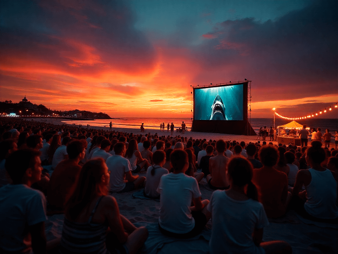 Experience the Thrills of JAWS: Free Movie Night on Main Beach